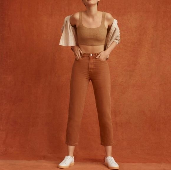 NWT Everlane "The Way-High" Rise Straight Jean Burnt Orange | Women's Size 23 - Picture 3 of 14